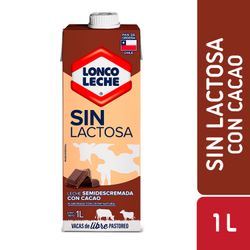 Leche Loncoleche Semidescremada Sin Lactosa Chocolate 1 L