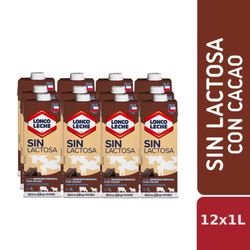 Pack 12 un. Leche Loncoleche Sin Lactosa Chocolate 1 L