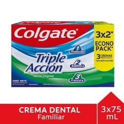 Pasta Dental Colgate Triple Acción Menta Original 75 ml