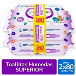Toallas Húmedas Emubaby 2 Paquetes de 80 un.