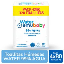 Toallas Húmedas Emubaby Water 320 un.