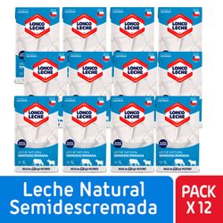 Pack 12 un. Leche Loncoleche Semidescremada 1 L