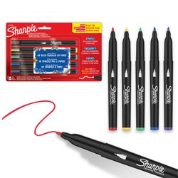 Marcadores Acrílicos Sharpie Punta Fina Colores Básicos 5 un.