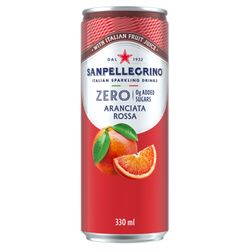 Agua Saborizada San Pellegrino Zero Arancia Rossa 330 cc