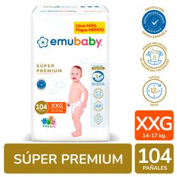 Pañales Emubaby Súper Premium Talla XXG 104 un.