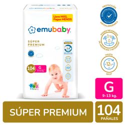 Pañales Emubaby Súper Premium Talla G 104 un.