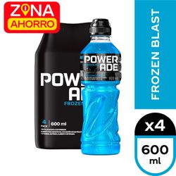 Pack 4 un. Bebida Isotónica Powerade Frozen Blast 600 cc