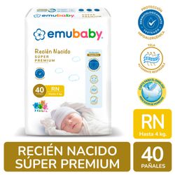Pañales Emubaby Súper Premium Recién Nacido 40 un.