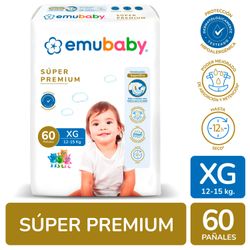 Pañales Emubaby Súper Premium Talla XG 60 un.