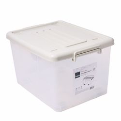 Caja Organizadora 37 L Rueda Transparente Tapa Color