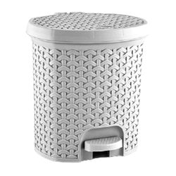 Basurero Simil Rattan Pedal Gris 5.5 L
