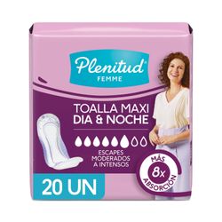 Toallas Incontinencia Plenitud Femme Maxi 24 un.