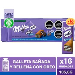 Oblea Milka Oreo Mini Chocopause Bis Rellena y Bañada en Chocolate 105.6 g