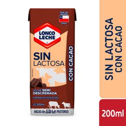 Leche Loncoleche Semidescremada Sin Lactosa Chocolate 200 ml