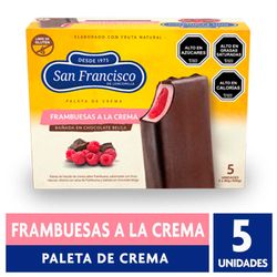 Pack Paleta Helado San Francisco Frambuesa A La Crema 80 g 5 un.