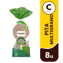 Pan Pita Castaño Multigrano 300 g 8 un.