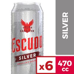 Pack 6 un. Cerveza Escudo Silver Lager 5.0° 470 cc