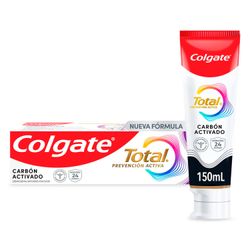 Pasta Dental Colgate Total Carbón Activado con Flúor 150 ml