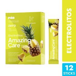 Isótonica en Polvo Amazingcare Electrolitos Sabor Piña 12 Sticks