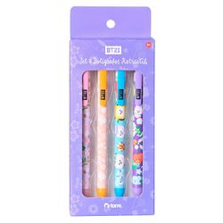 Set 4 Bolígrafos Torre Retráctil