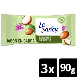 Jabón Barra Le Sancy Verbena y Karité 90 g 3 un.