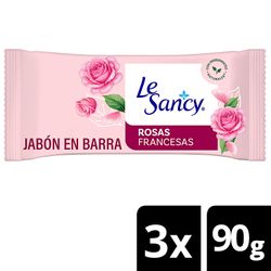 Jabón Barra Le Sancy Rosas Francesas 90 g 3 un.