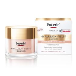 Crema Facial Eucerin Hyaluron-Filler + Elasticity Día Antiedad Rosé FPS 30 con Thiamidol 50 ml