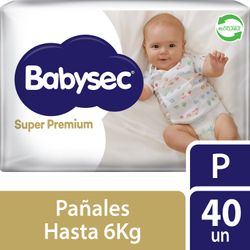 Pañales Babysec Super Premium Talla P 40 un.