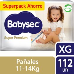 Pañales Babysec Super Premium Talla XG 112 un.