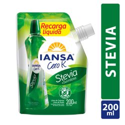 Endulzante Líquido Cero K Stevia Sucralosa Recarga 200 ml
