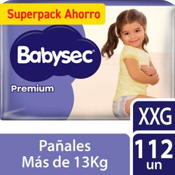 Pañales Babysec Premium Talla XXG 112 un.