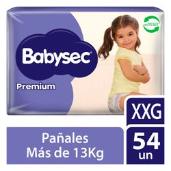 Pañales Babysec Premium Talla XXG 54 un.