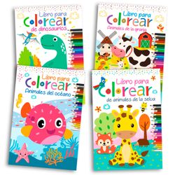 Libro para Colorear Animales 4 Títulos