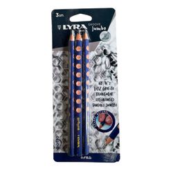 Lápiz Grafito Lyra Groove Jumbo con Grip Madera 3 un.