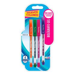 Lápiz Gel Económico Colores Surtidos 0.5 mm 4 un.