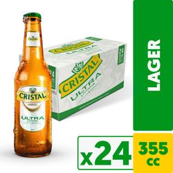 Pack 24 un. Cerveza Cristal Ultra 3.5° Botella 355 cc