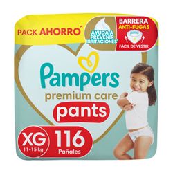 Pañales Pants Pampers Premium Care Talla XG 116 un.