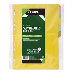 Separador Carta Cartulina Torre 6 Posiciones