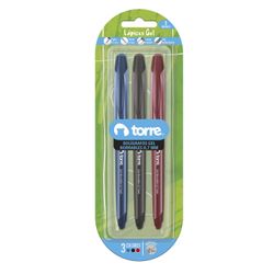 Blíster Bolígrafo Gel Borrable Torre 1 Azul 1 Negro 1 Rojo