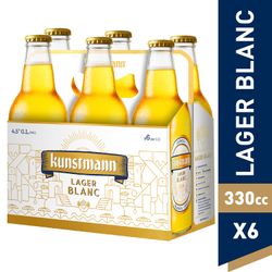 Pack 6 un. Cerveza Kunstmann Lager Blanc 330 cc
