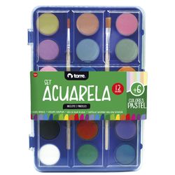 Acuarelas 12 Colores y 6 Colores Pasteles