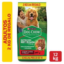Alimento Perro Adulto Dog Chow Razas Medianas y Grandes 10 + 2 kg