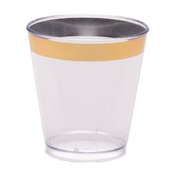 Vaso Shot Borde Dorado 10 un.