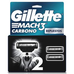 Repuestos Máquina de Afeitar Gillete Mach3 Carbón 2 un.