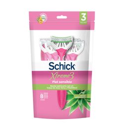 Máquina Depilatoria Schick Xtreme3 Piel Sensible 8 un.
