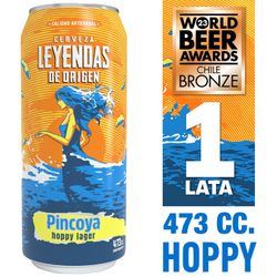 Cerveza Leyendas de Origen Pincoya Hoppy Lager 5.0° 473 cc