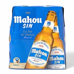 Pack 6 un. Cerveza Mahou Sin Alcohol Botella 250 cc