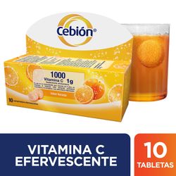 Cebión Efervescentes Vitamina C Sabor Naranja 10 Comprimidos