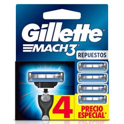 Repuestos Máquina de Afeitar Gillette Mach3 - 4 un.
