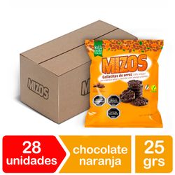 Caja Galleta de Arroz Mizos Chocolate Naranja 25 g